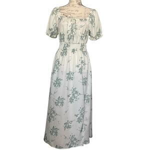 Cupshe‎ Floral Milkmaid Midi Dress Cottagecore Fairy Feminine Size Medium